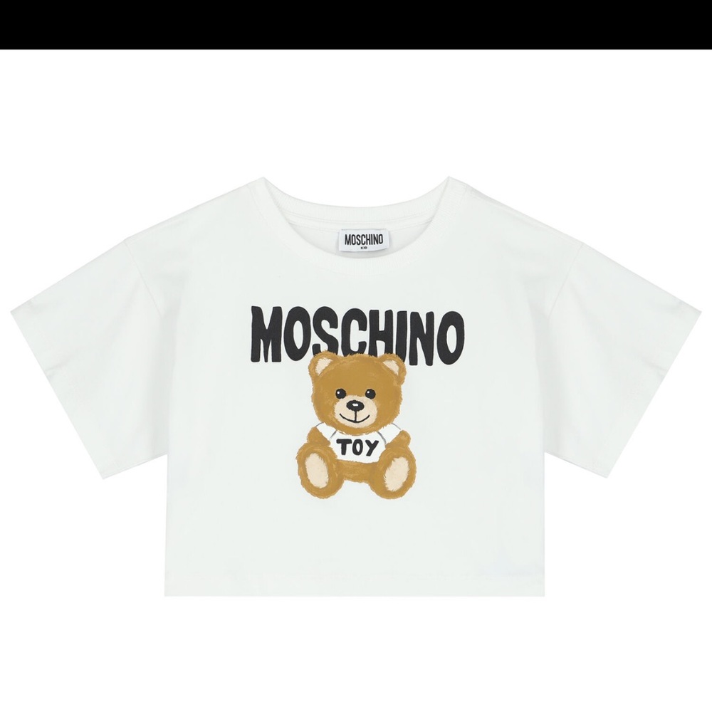 Moschino White Tee with Teddy Bear Graphic
